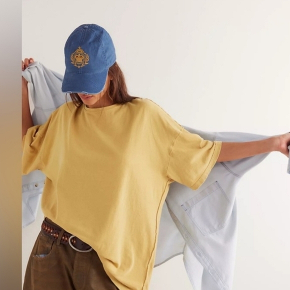 FREE PEOPLE WE THE FREE Devon Tee In Pampas. Size XS NWT - Picture 2 of 4